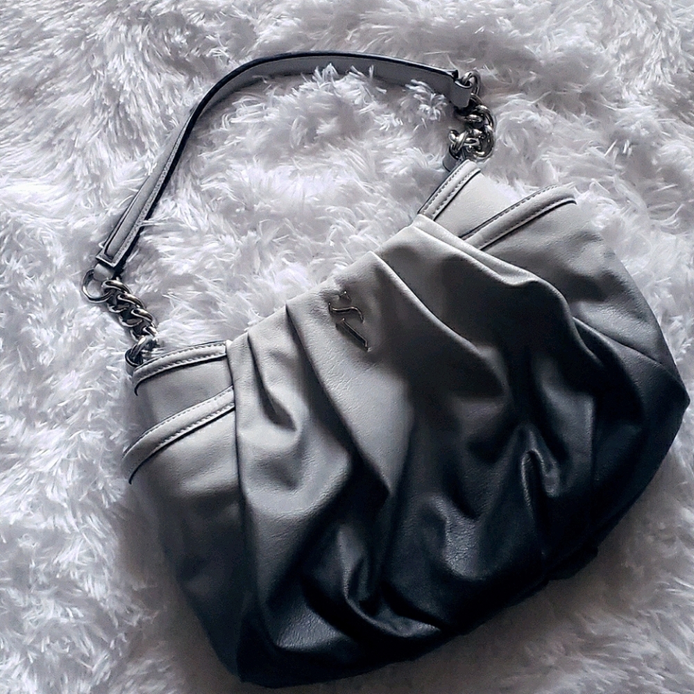 Black and white ombre faux leather purse